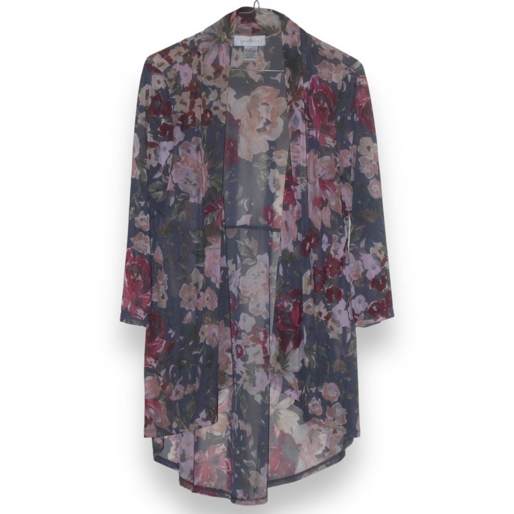 Floral Print Sheer Cadigan size L